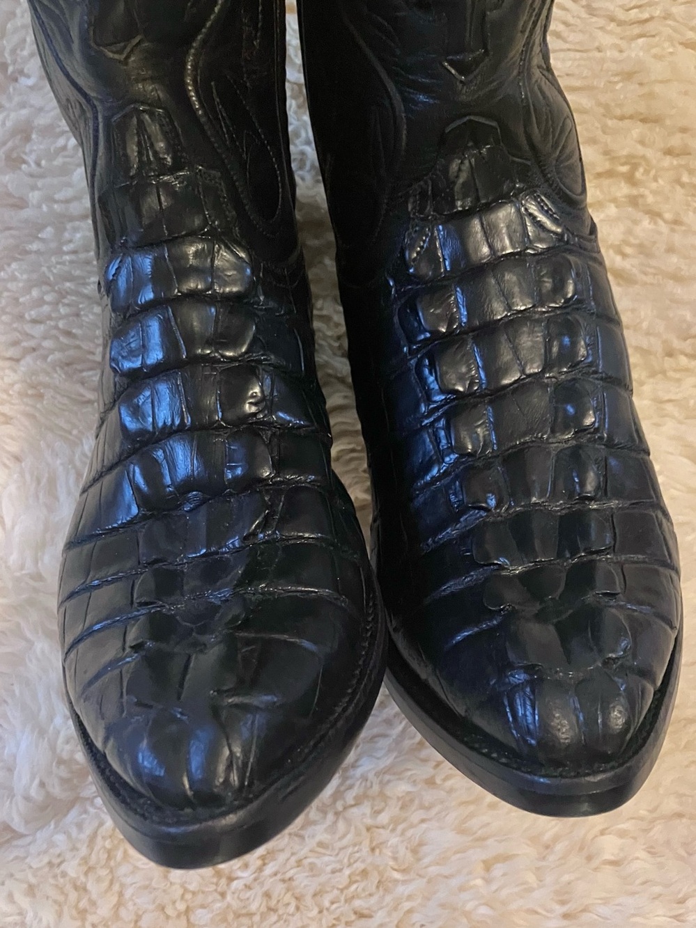 Black Jack American
Alligator Tail Cowboy Boots in Black Sz 10.5